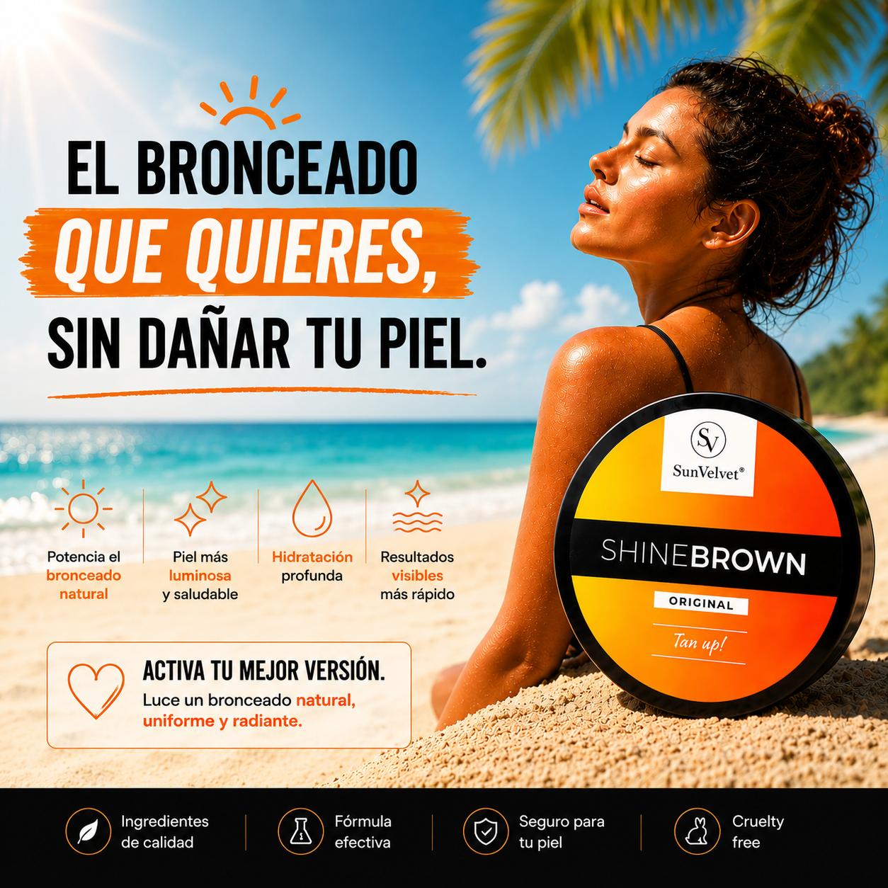 Crema Acelerador Bronceadora Shine Brown Ouhoe